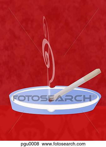 Cigarette in ashtray View Large Illustration Stock Illustration - Cigarette in ashtray. Fotosearch