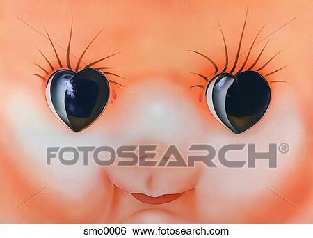 Stock Illustration - Close-up of dolls face. Fotosearch