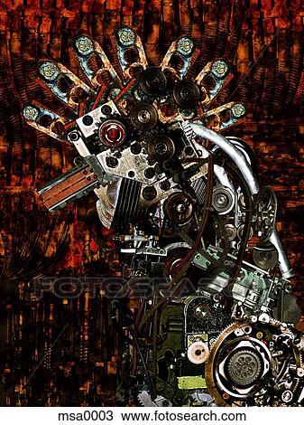 Cluster of machines View Large Illustration Drawing - Cluster of machines. Fotosearch