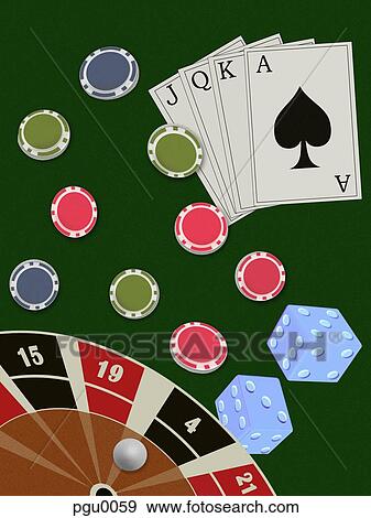 Stock Illustration - College of casino paraphernalia. Fotosearch