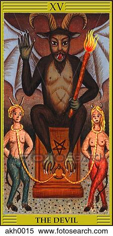 Stock Illustration - Devil tarot card. Fotosearch