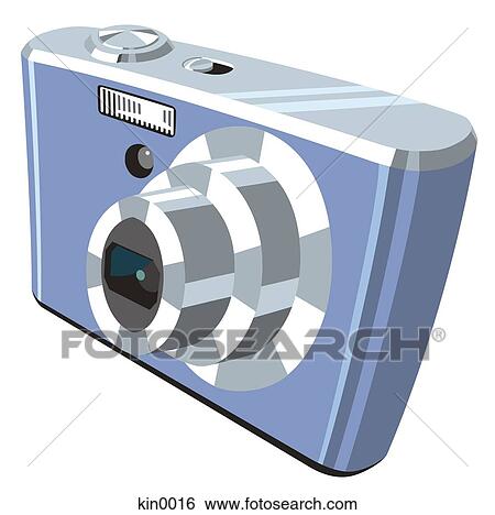 Stock Illustration - Digital camera against white background. Fotosearch