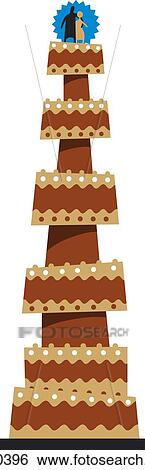 Stock Illustration - Eleven tier wedding cake. Fotosearch