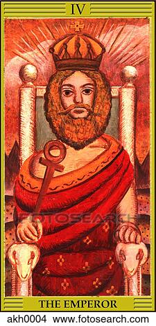 Stock Illustration - Emperor tarot card. Fotosearch