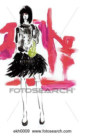 Fashion woman on runway View Large Illustration Stock Illustration - Fashion woman on runway. Fotosearch