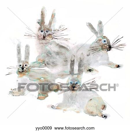 Stock Illustration - Four rabbits. Fotosearch