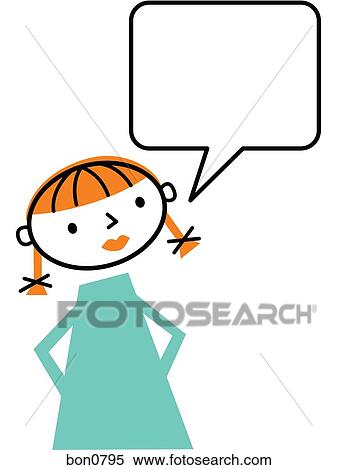 Girl with speech bubble View Large Illustration Stock Illustration - Girl with speech bubble. Fotosearch