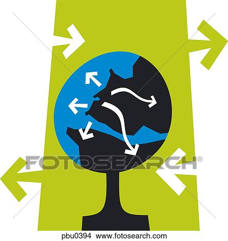 Globe with arrows View Large Illustration Stock Illustration - Globe with arrows. Fotosearch