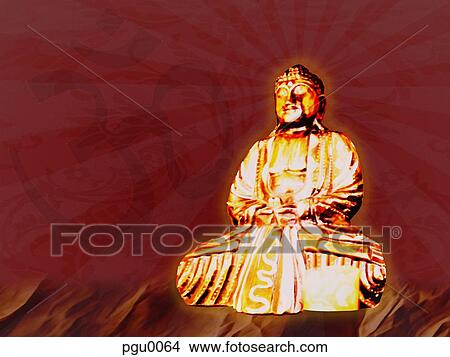 Golden buddha statue View Large Illustration Stock Illustration - Golden buddha statue. Fotosearch