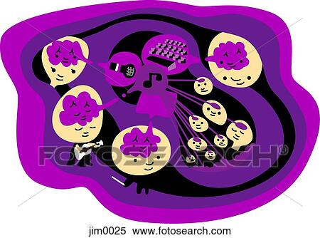 Stock Illustration - Group of people connected by thought. Fotosearch