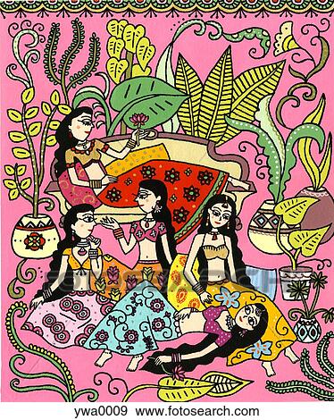 Group of woman relaxing View Large Illustration Stock Illustration - Group of woman relaxing. Fotosearch