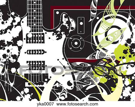 Guitar and amplifier with swirling patterns View Large Illustration Stock Illustration - Guitar and amplifier with swirling patterns. Fotosearch