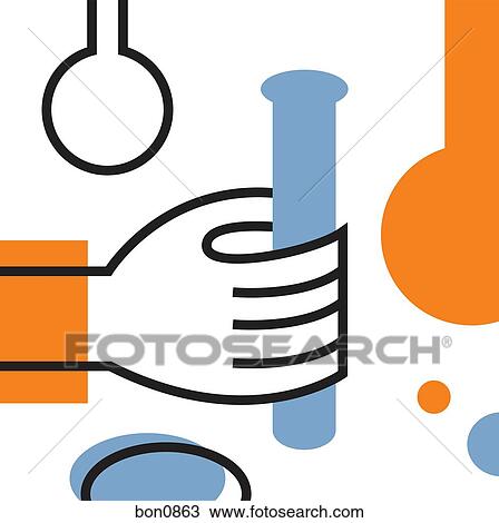 Hand holding test tube View Large Illustration Drawing - Hand holding test tube. Fotosearch