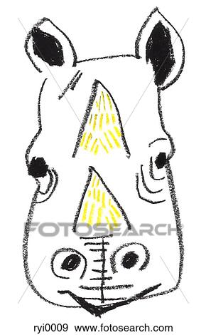 Head of rhinoceros View Large Illustration Stock Illustration - Head of rhinoceros. Fotosearch