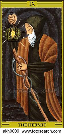 Hermit tarot card View Large Illustration Stock Illustration - Hermit tarot card. Fotosearch