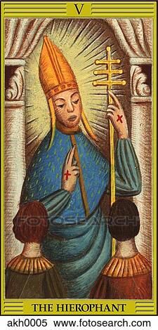 Hierophant tarot card View Large Illustration Stock Illustration - Hierophant tarot card. Fotosearch
