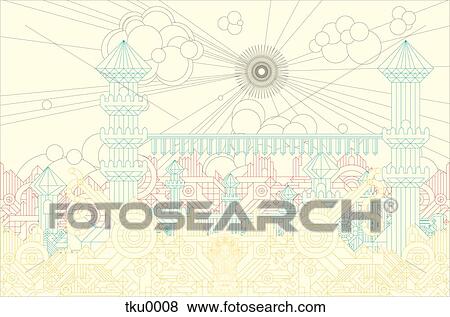 Illustration of futuristic city View Large Illustration Stock Illustration - Illustration of futuristic city. Fotosearch