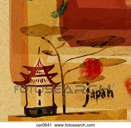 Japanese building View Large Illustration Clip Art - Japanese building. Fotosearch