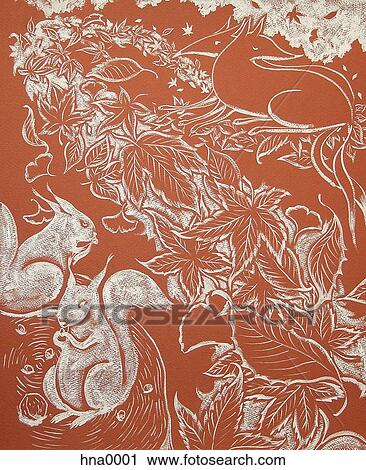 Line drawing of animals in forest View Large Illustration Clip Art - Line drawing of animals in forest. Fotosearch