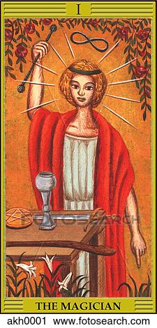 Clip Art - Magician tarot card. Fotosearch
