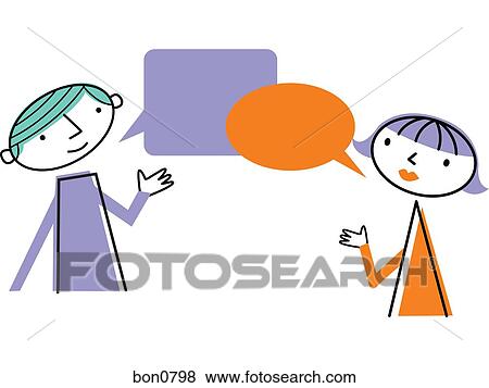 Man and woman with speech bubbles View Large Illustration Stock Illustration - Man and woman with speech bubbles. Fotosearch