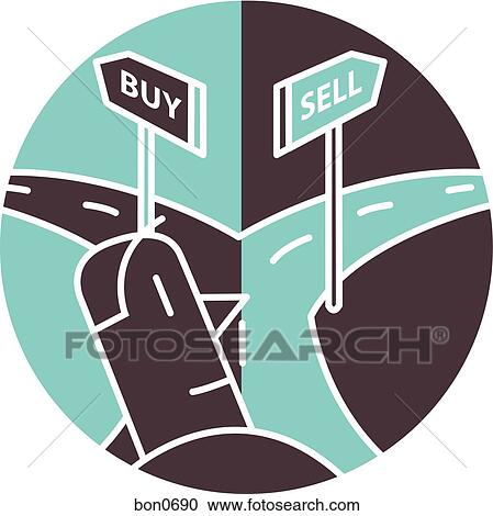 Man at crossroad of buy and sell View Large Illustration Clipart - Man at crossroad of buy and sell. Fotosearch