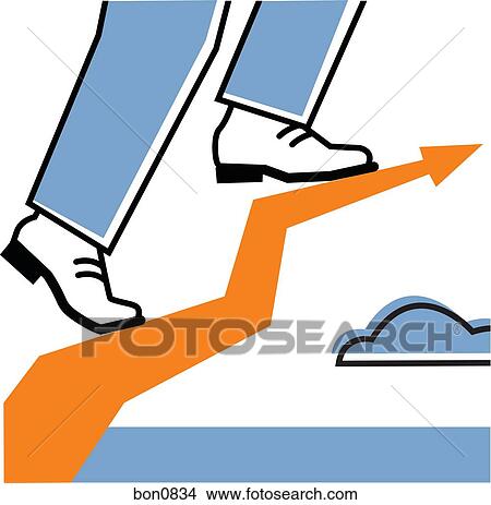 Stock Illustration - Man climbing graph. Fotosearch