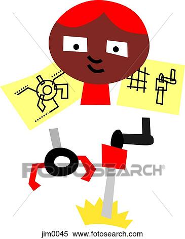 Stock Illustration - Man doing plumbing. Fotosearch