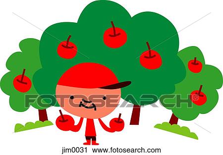 Man picking apples View Large Illustration Clip Art - Man picking apples. Fotosearch