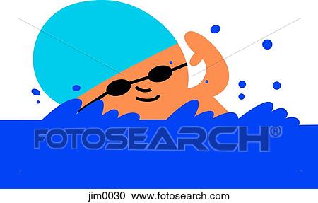 Clipart - Man swimming. Fotosearch
