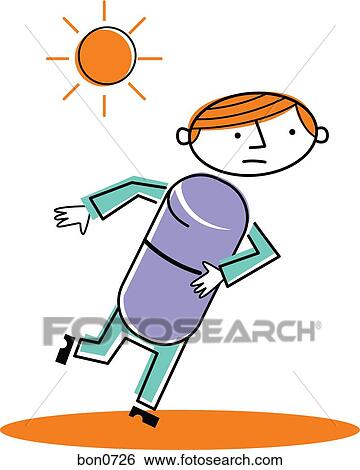 Man under hot sun View Large Illustration Stock Illustration - Man under hot sun. Fotosearch