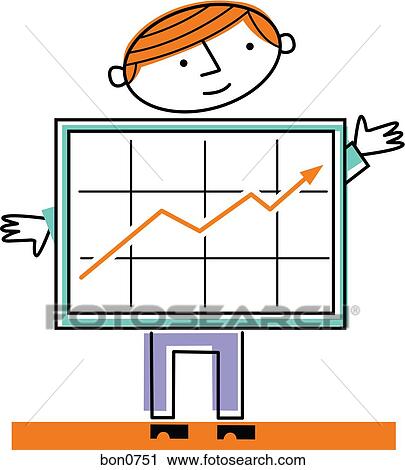 Clip Art - Man with increasing draft. Fotosearch