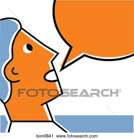 Man with speech bubble View Large Illustration Clip Art - Man with speech bubble. Fotosearch