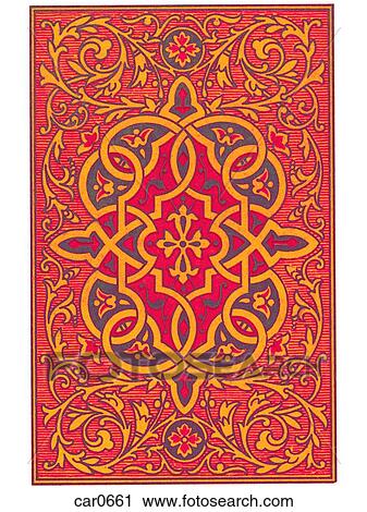 Ornate decoration on the backside of a deck of cards View Large Illustration Clip Art - Ornate decoration on the backside of a deck of cards. Fotosearch