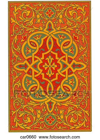 Ornate decoration on the backside of a deck of cards View Large Illustration Clipart - Ornate decoration on the backside of a deck of cards. Fotosearch