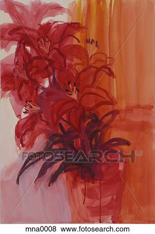 Painting of flower vase on table View Large Illustration Stock Illustration - Painting of flower vase on table. Fotosearch
