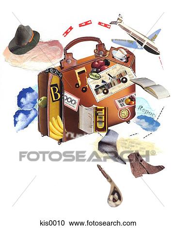 Paper collage of suitcase View Large Illustration Clipart - Paper collage of suitcase. Fotosearch