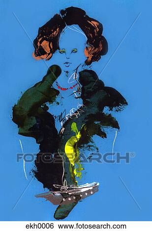 Stock Illustration - Portrait of woman. Fotosearch