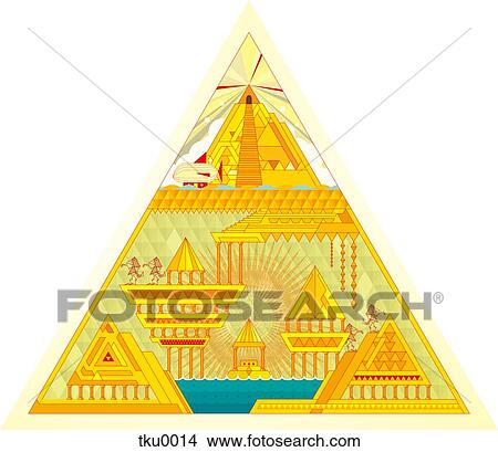 Pyramid structure with built structures View Large Illustration Stock Illustration - Pyramid structure with built structures. Fotosearch