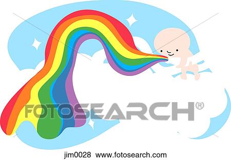 Stock Illustration - Rainbow from angel. Fotosearch