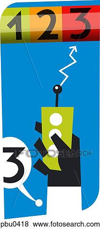 Stock Illustration - Remote control with numbers. Fotosearch