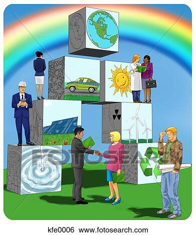 Stock Illustration - The building blocks of ecology. Fotosearch