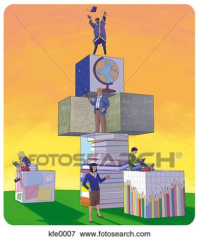 Stock Illustration - The building blocks of education. Fotosearch