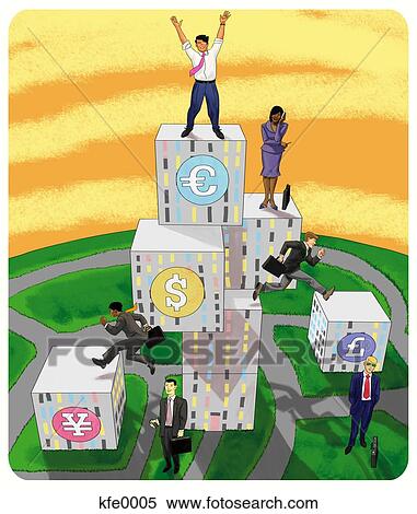 Stock Illustration - The building blocks of financial institutions. Fotosearch