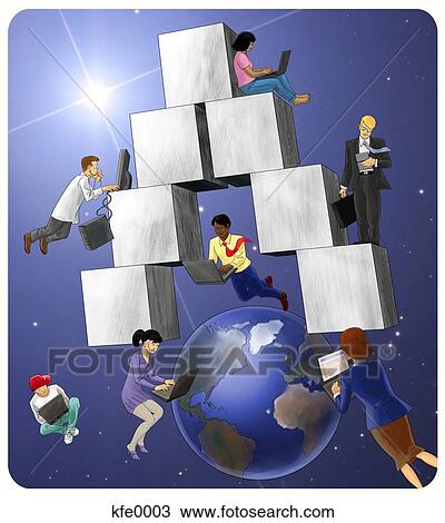 The building blocks of IT View Large Illustration Drawing - The building blocks of IT. Fotosearch