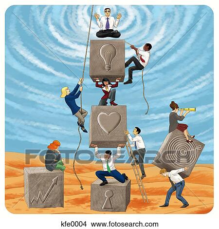 Stock Illustration - The building blocks of successful business. Fotosearch