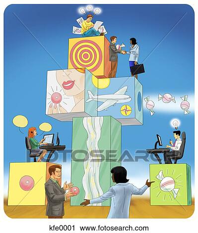The building blocks of the advertising industry View Large Illustration Clip Art - The building blocks of the advertising industry. Fotosearch