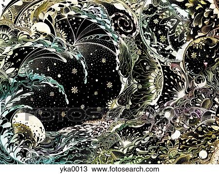 Drawing - Whimsical Pattern. Fotosearch