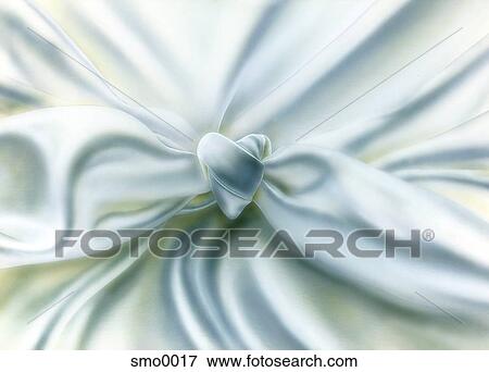 Stock Illustration - White silk tied in heart shape. Fotosearch