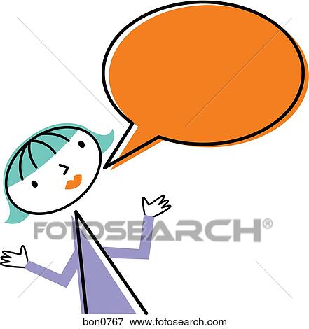 Woman with speech bubble View Large Illustration Stock Illustration - Woman with speech bubble. Fotosearch